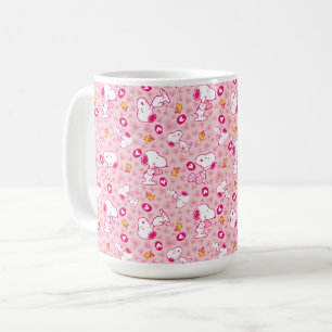Mug Snoopy & Woodstock Motif Coeurs roses