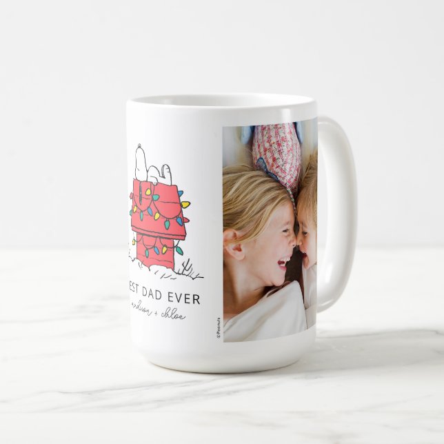 Mug Snoopy's Christmas Doghouse | Meilleur papa - Phot (Devant droit)