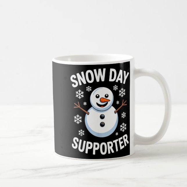 Mug Snow Day Suprter Snow Snowflake Snowman Winter Tea (Droite)