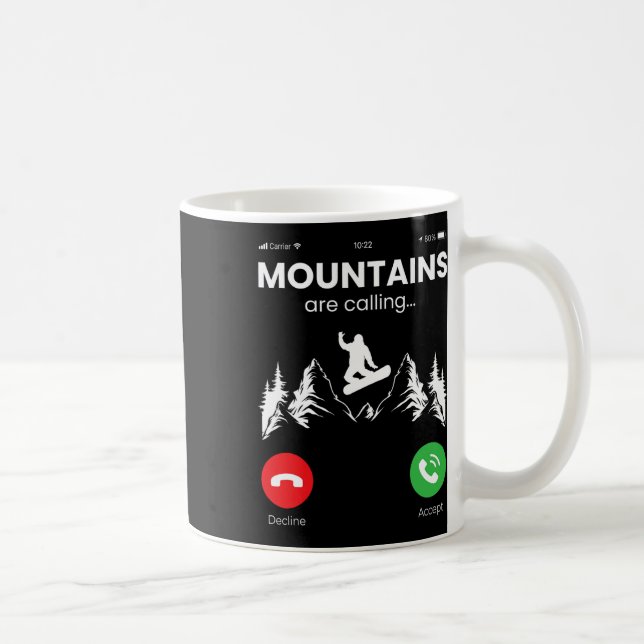 Mug Snowboard Snowboard Mobile Phone Display Mounta (Droite)