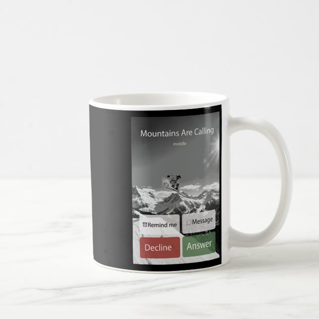 Mug Snowboard Snowboard Mobile Phone Display Vinificat (Droite)