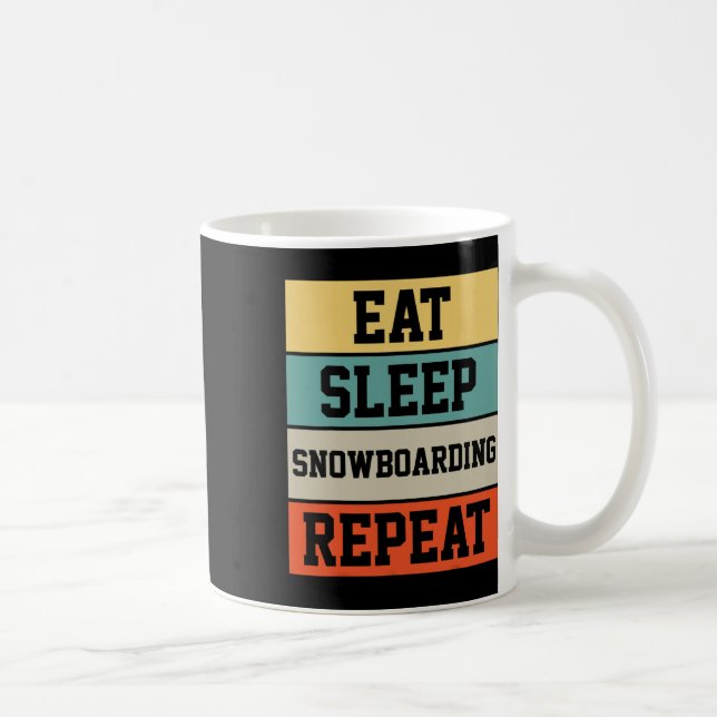 Mug Snowboard Snowboard Snowboard Retro Cadeau (Droite)