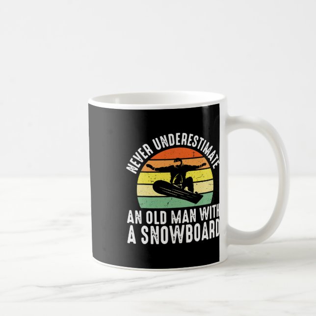 Mug Snowboard Vieux homme Retraité Snowboardeur Hob (Droite)