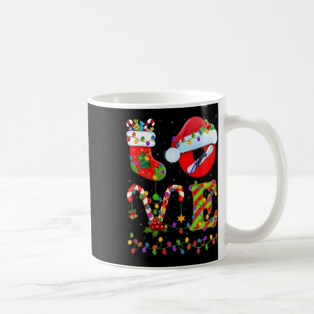 Mug Snowboard Xmas Lighting Père Noël Love Snowboard (Droite)