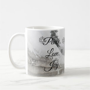 Mug Snowfall Snowflakes Noël noir blanc sketch