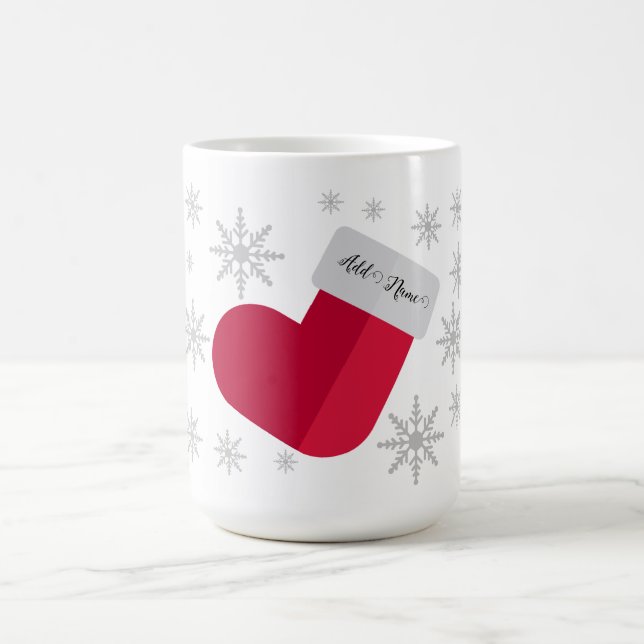 Mug Snowflakes et Christmas Stocker Ajouter un nom (Centre)