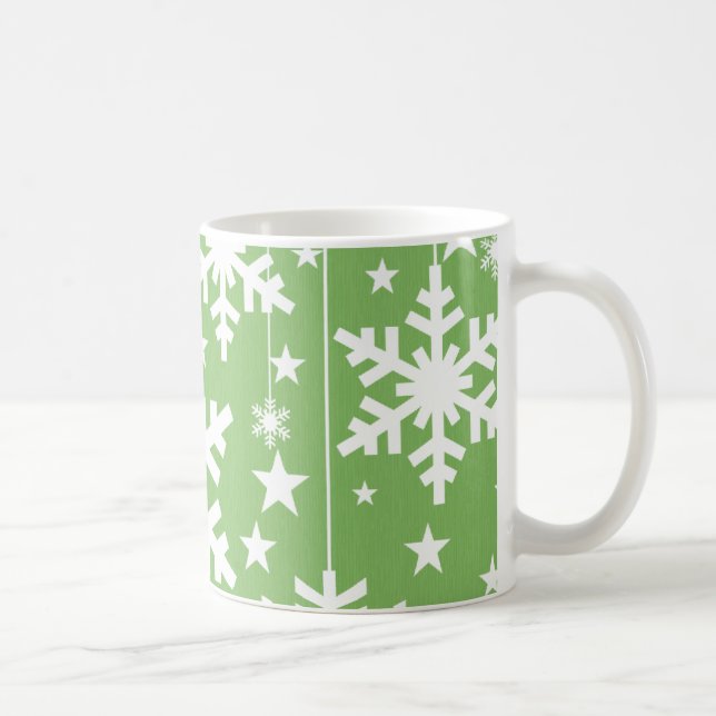 Mug Snowflakes et Stars Mug, Vert (Droite)