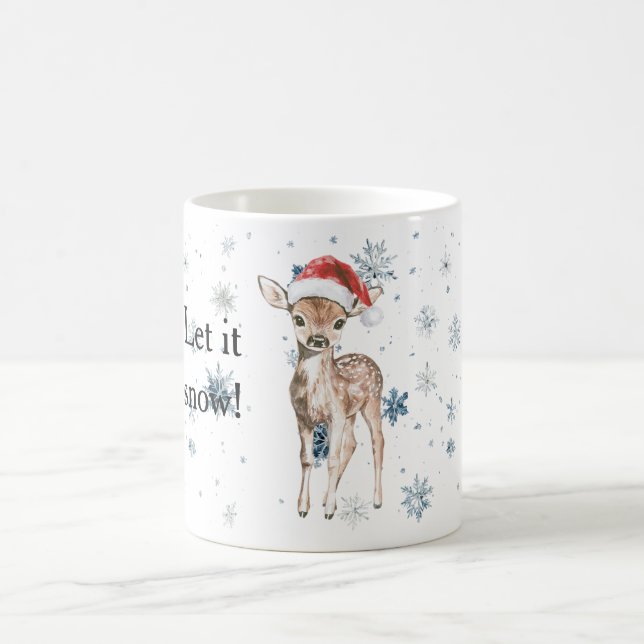 Mug Snowflakes Let it snow Deer Christmas Santa Hat (Centre)