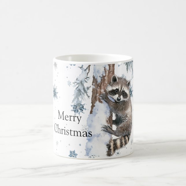 Mug Snowflakes Racoon Winter Christmas (Centre)