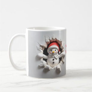 Mug Snowman avec Santa Hat 3D Breakout