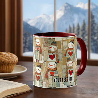 Mug Snowman Hearts Winter
