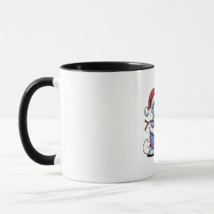Mug Snowman Jouer Guitare Électrique Rock Noël