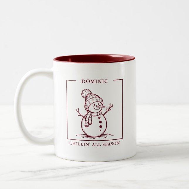 Mug Snowman personnalisé - Un plaisir hivernal (Gauche)