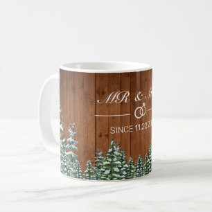 Mug Snowy Wood & Forest Country M et Mme Anniversaire