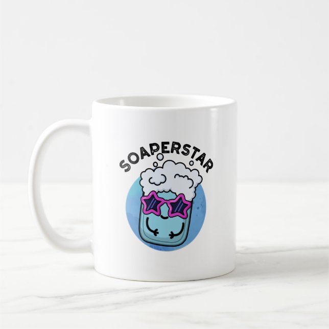 Mug Soaperstar Funny Superstar Soap Pun (Gauche)