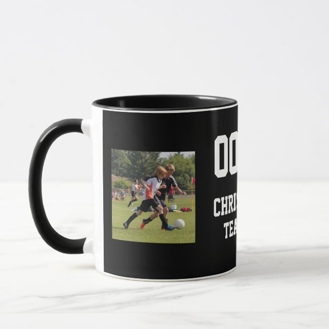 Mug Soccer 2 photo collage nom de l'équipe (Gauche)