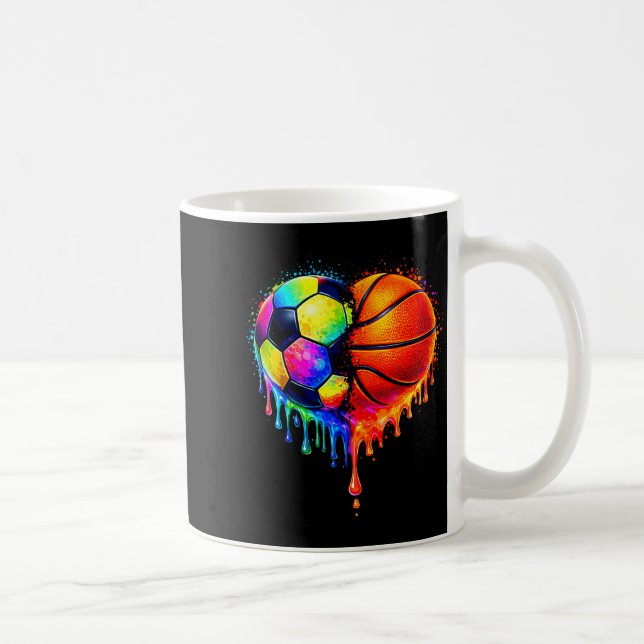 Mug Soccer Basketball Drip Heart Srts Valentines Day M (Droite)