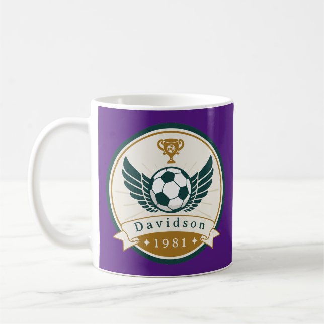 Mug - Soccer Football - Personalized - Add Name (Left)