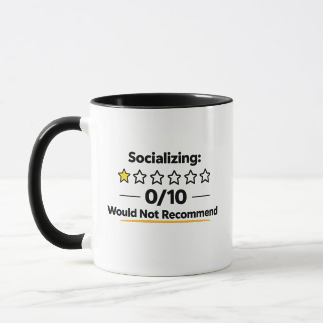 Mug Socialiser 0/10 Ne Recommande Pas  (Gauche)