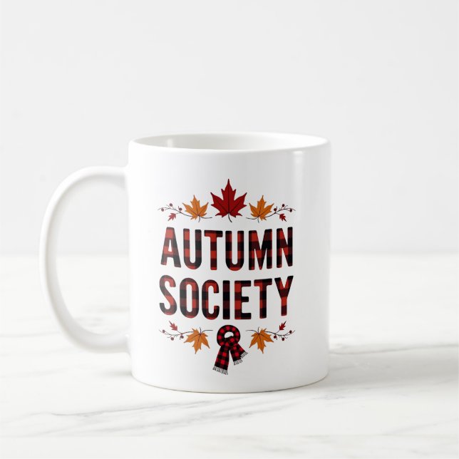 Mug Société Automne Plaqué Lettres Design Automne (Gauche)