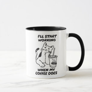 Mug Société de café drôle de chat de bureau