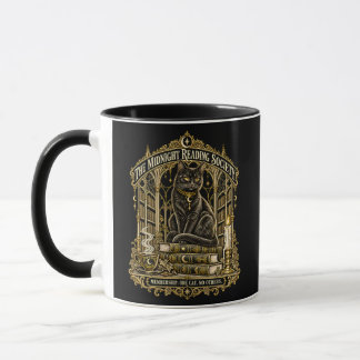 Mug Société de lecture de minuit gothique au chat noir