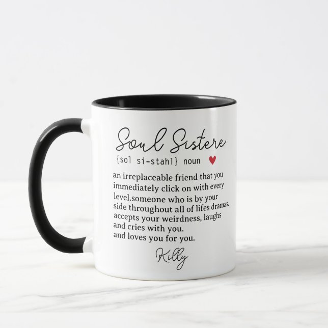 Mug Soeur Âme Personnalisée, Soeur Âme Définition (Gauche)