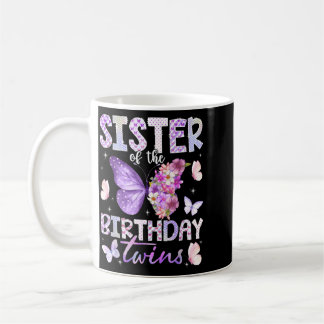 Mug Sœur des jumeaux d'anniversaire Papillon mignon