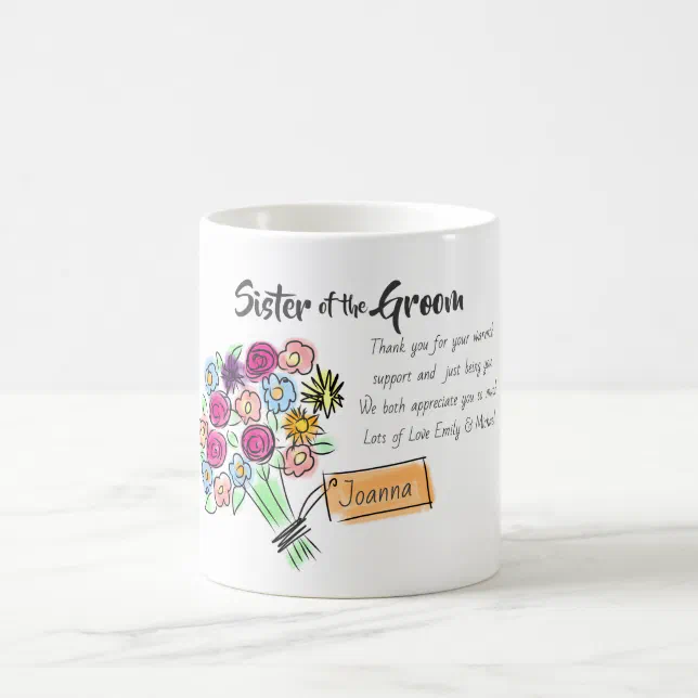 Mug à message personnalisé , modèle bouquet de fleurs dans