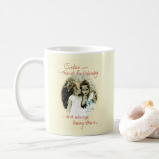Mug "Soeur, Merci d'avoir écouté" Photo et dire