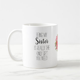 Mug Soeur moderne" "cadeau unique", bandeau de coeur f