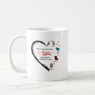 Mug Soeurs, Besties Seront Toujours Connectés Par Coeu