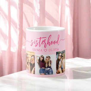 Mug Soeurs Hot Rose 3 Photo Collage