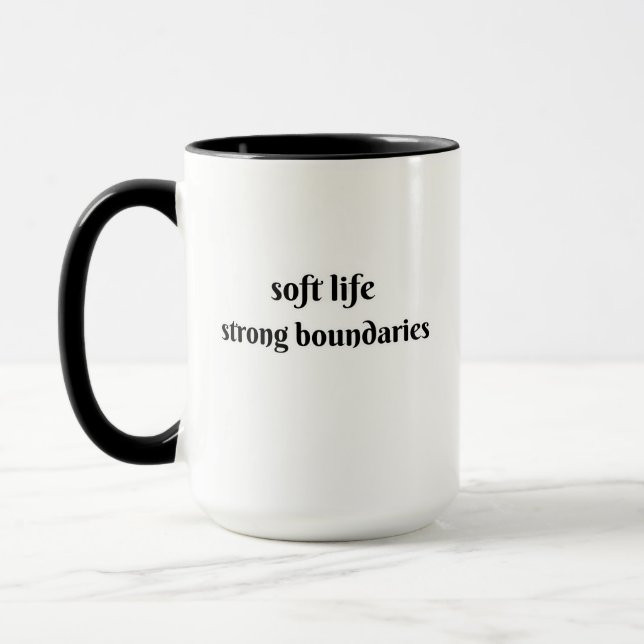 Mug soft life strong boundaries (Gauche)