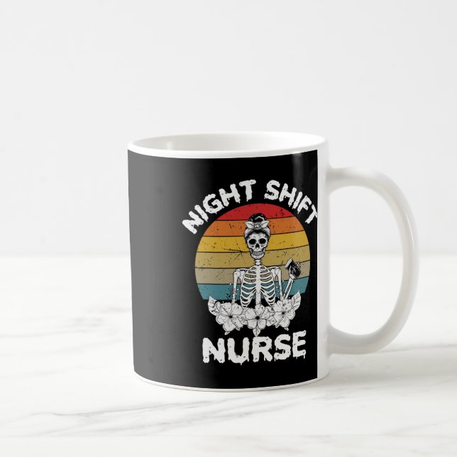 Mug Soirée amusante Shift Nurse Skeleton Halloween Rn  (Droite)