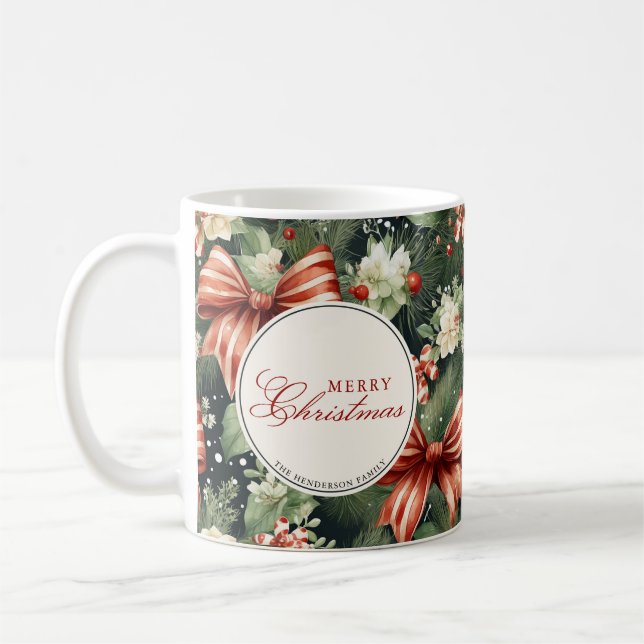 Mug Soirée de Noël élégante personnalisée (Gauche)