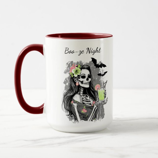 Mug Soirée Halloween Boo-ze | Squelette fille (Gauche)