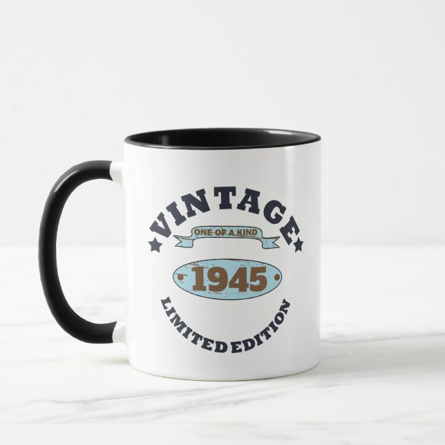 Mug Soirée personnalisée vintage de 85e anniversaire (Gauche)