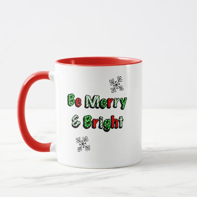 Mug Sois Joyeux et brillant Noël festif (Gauche)