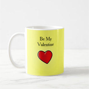 Mug Sois mon coeur rouge valentin en jaune