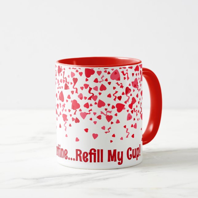 Mug Sois Mon Coeur Valentin Rouge Confetti (Devant droit)