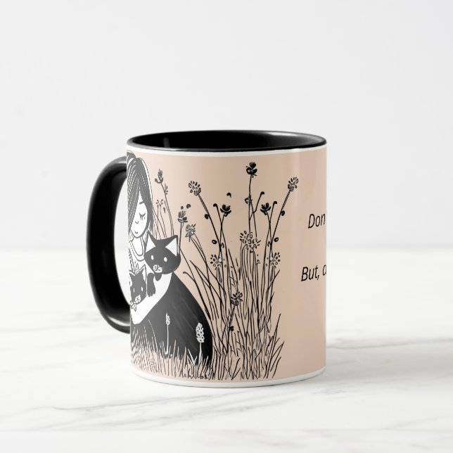 Mug Sois qui tu es, fille, chats bardomania beige (Devant gauche)