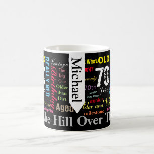 Mug soixante-dixième Joyeux anniversaire dans un styl