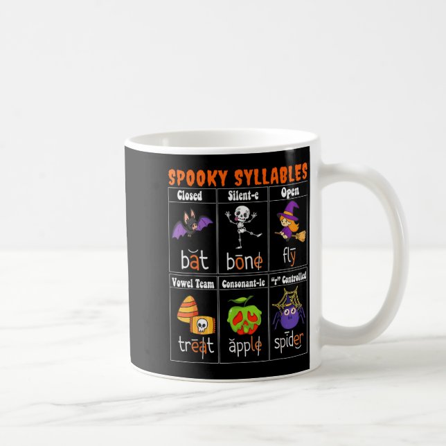 Mug Soky Syllables Funny Halloween Educational Teacher (Droite)