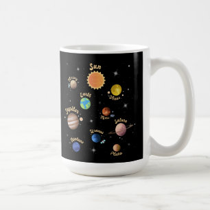 Mug Solar System Planets Kids Knowledge Outer Space T-