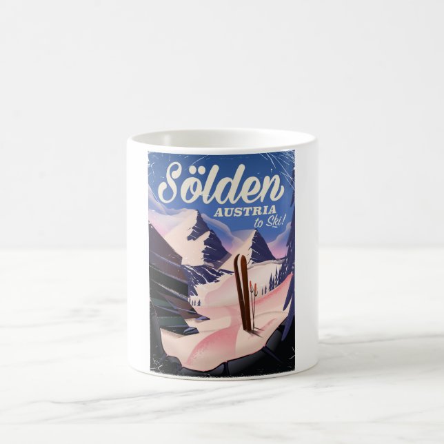 Mug Sölden Autriche poster ski vintage (Centre)