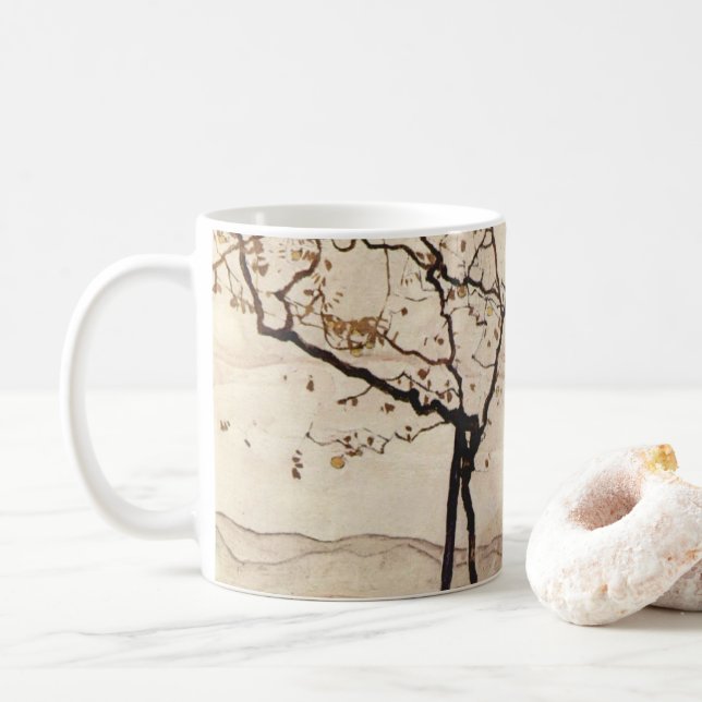 Mug Soleil d'automne et arbres par Egon Schiele, Art V (Avec donut)