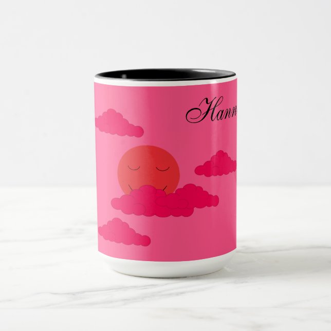 Mug Soleil de réglage orange dans le ciel rouge (Centre)
