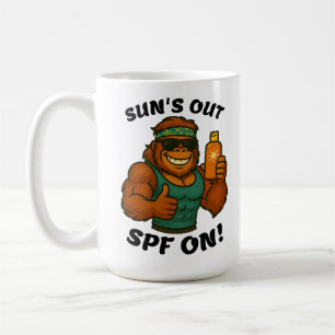 Mug Soleil en vue, SPF en place – Orang-outan drôle de