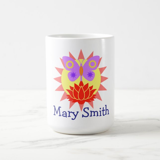 Mug Soleil, Papillon et Fleur (Centre)